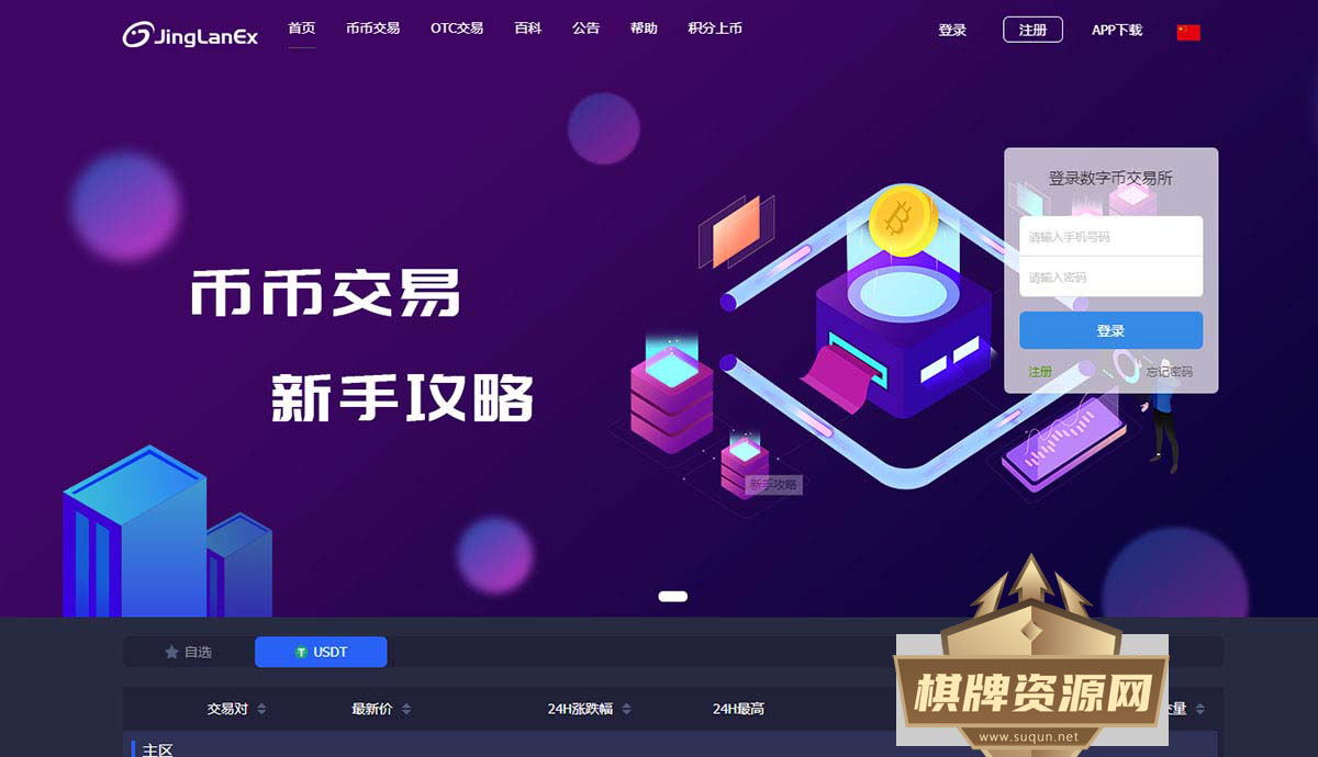 景蓝交易所完美版本源码 BTC|OTC|币币交易|带充值区块链交易所+钱包 带详细安装文档 - 九牛源码网