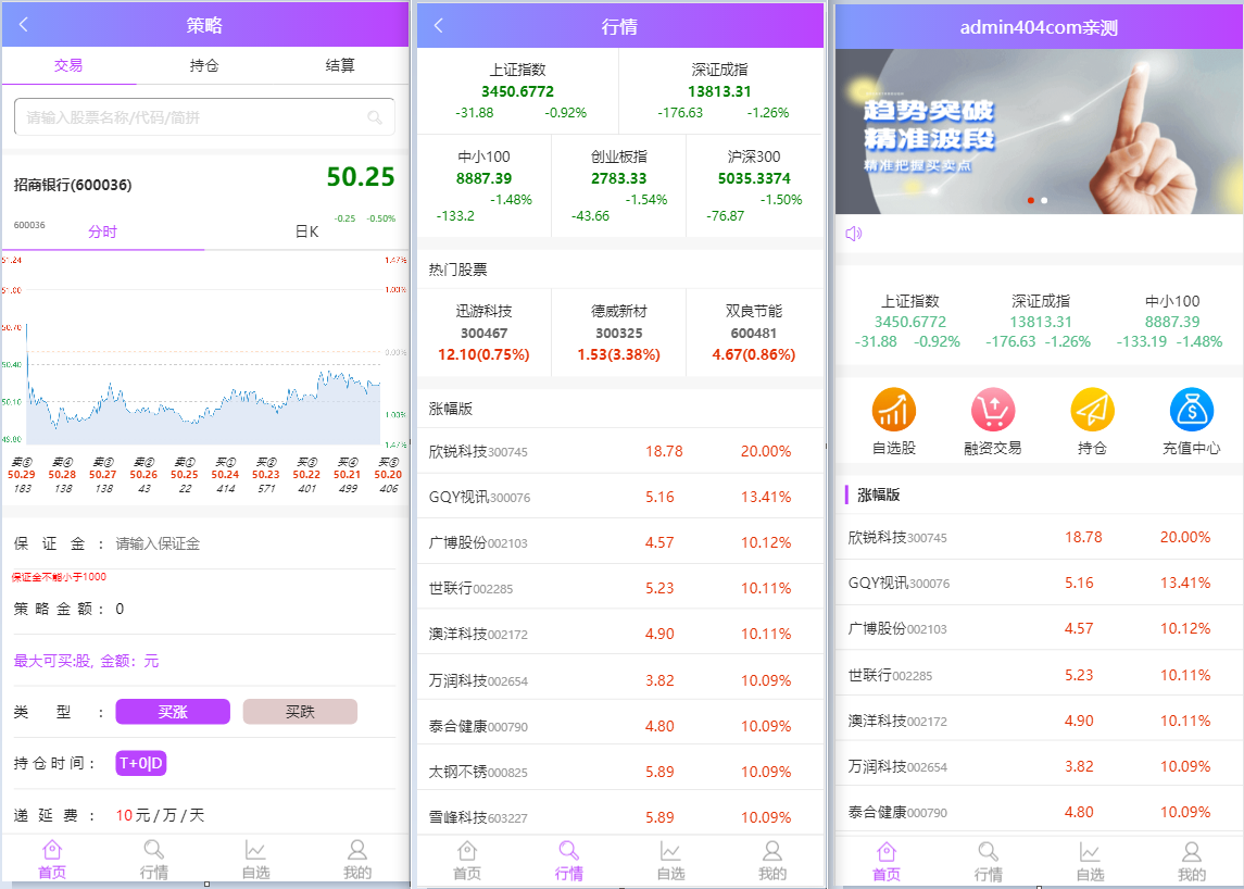最新单手机版双融/金融系统 带静态推广官网 - 九牛源码网