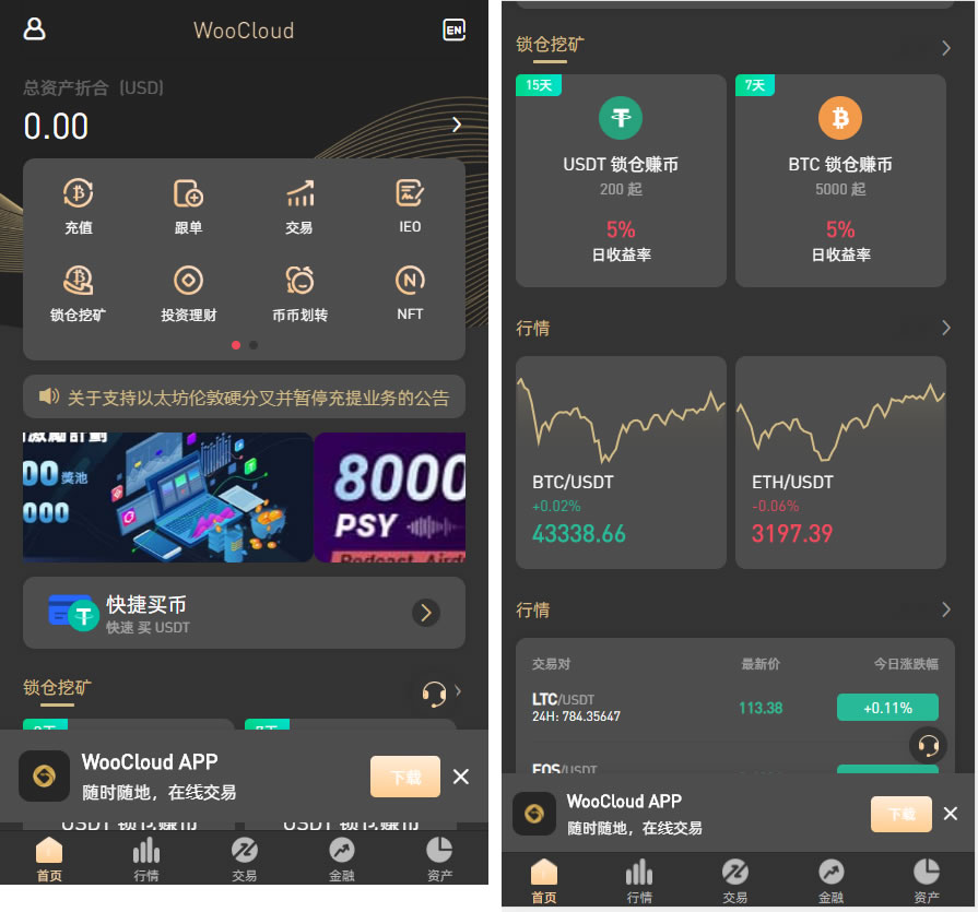WooCloud交易所/秒合约/NFT/跟单/币币交易/全开源 附搭建教程
