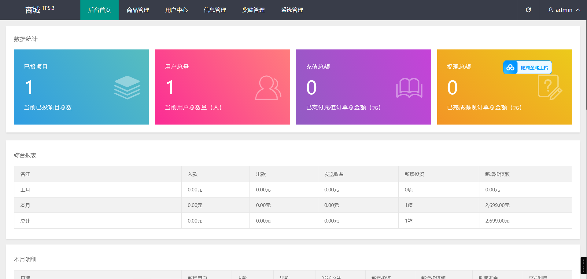 thinkphp开发的VUE投资理财商城源码/前端vue未编译全开源/带视频搭建教程 - 九牛源码网
