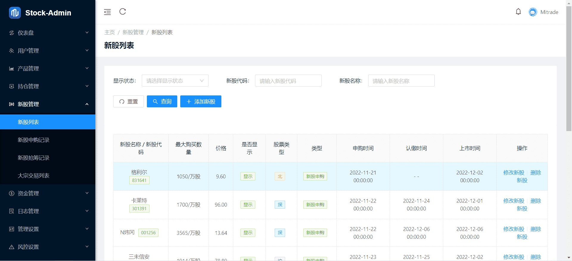 香港股票源码/大宗交易与新股申购系统源码（Vue前端+Java后端）带视频搭建教程