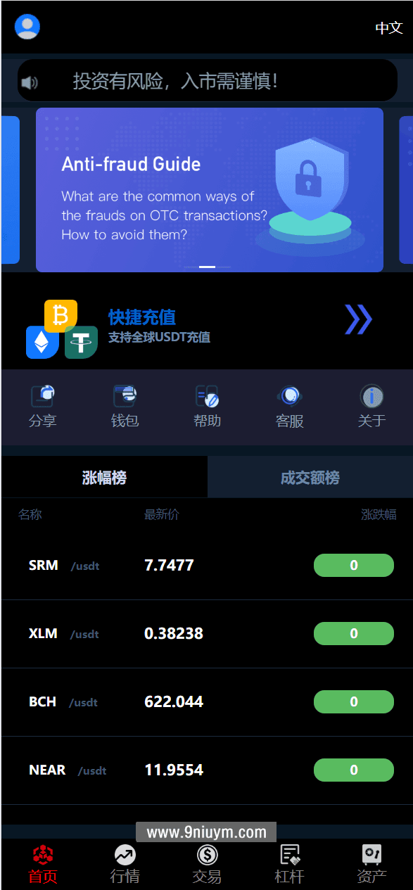 五语言微盘理财外汇投资源码USDT充值 - 九牛源码网