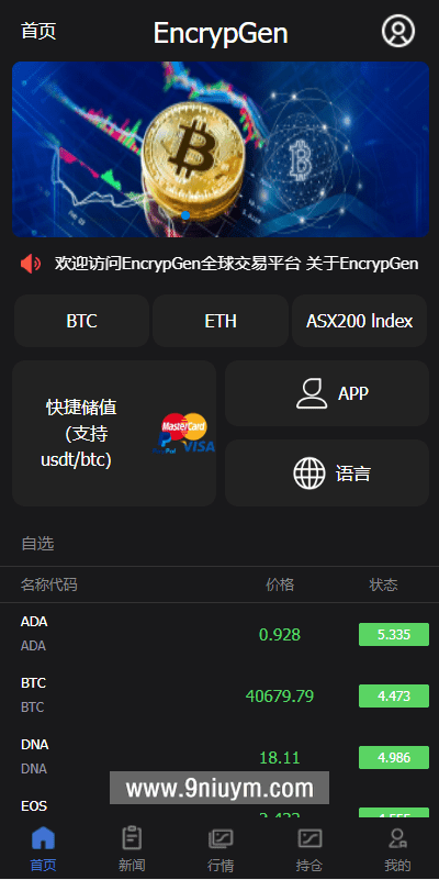 PC版微盘外汇系统USDT充值九种语言