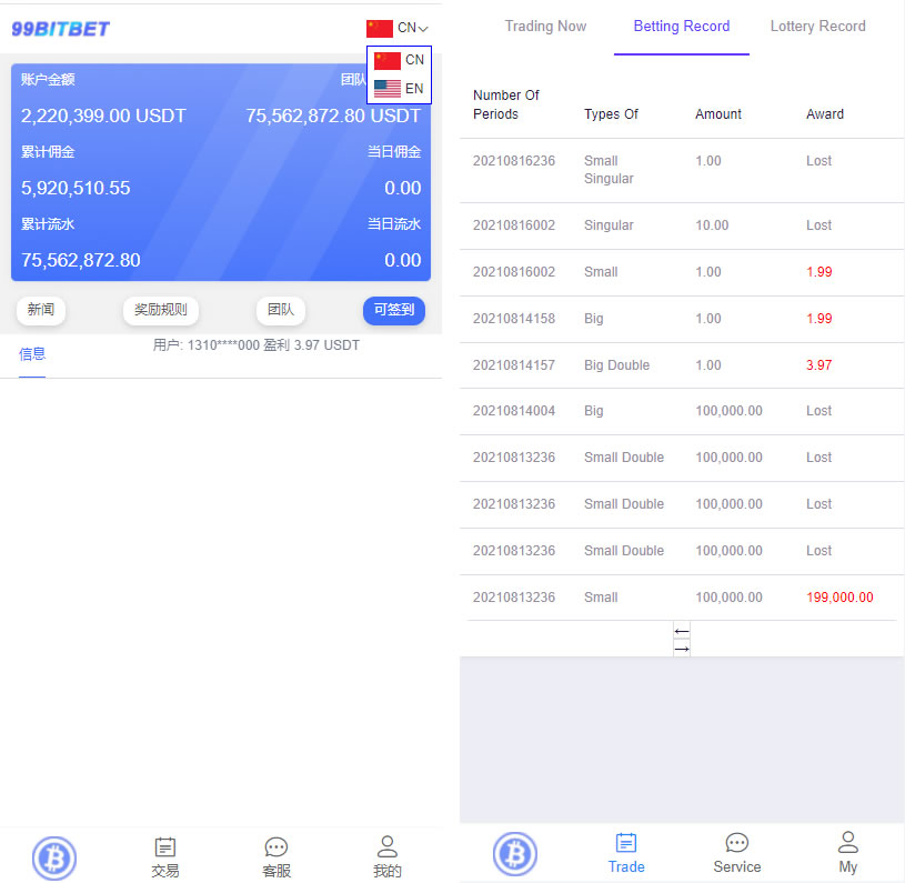 双语言版虚拟币投资系统 USDT充值源码 - 九牛源码网