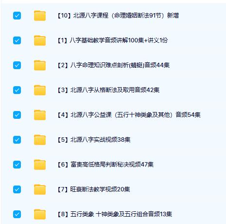 北源八字14套合集