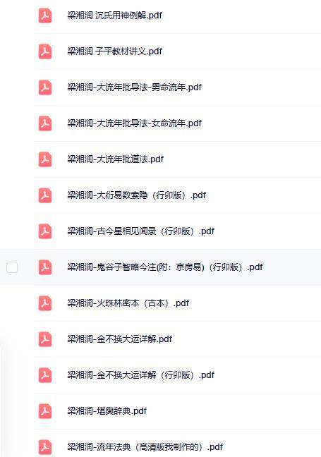 梁湘润八字资料58本合集