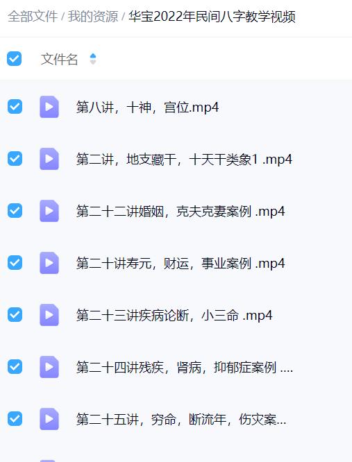 华宝民间八字教学视频 25集
