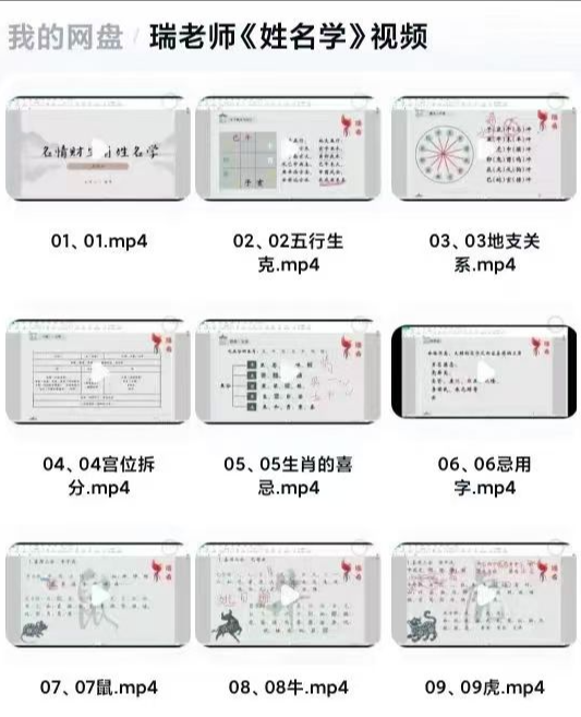 瑞老师《生肖姓名学》教学视频41集