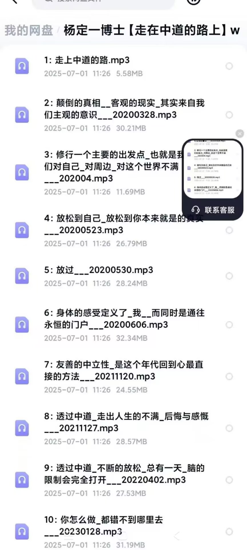 【中道修行】杨定一博士 走在中道的路上音频66集
