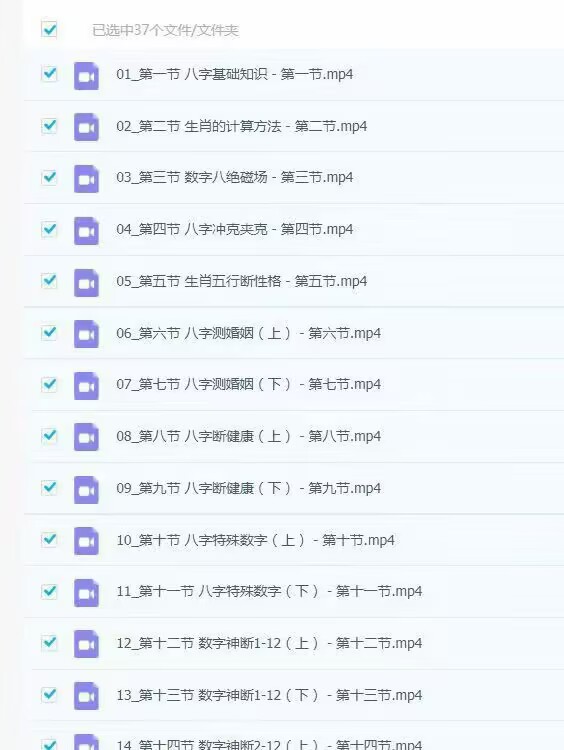 【李星辰】数字八字(共37集视频和课件)