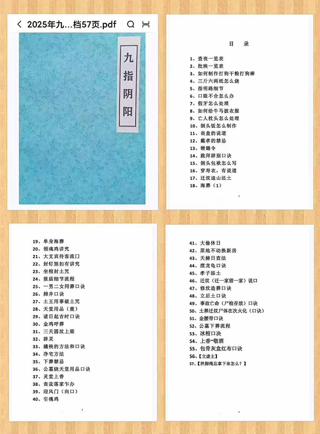 丧葬下葬迁坟《九指阴阳》 56页 pdf