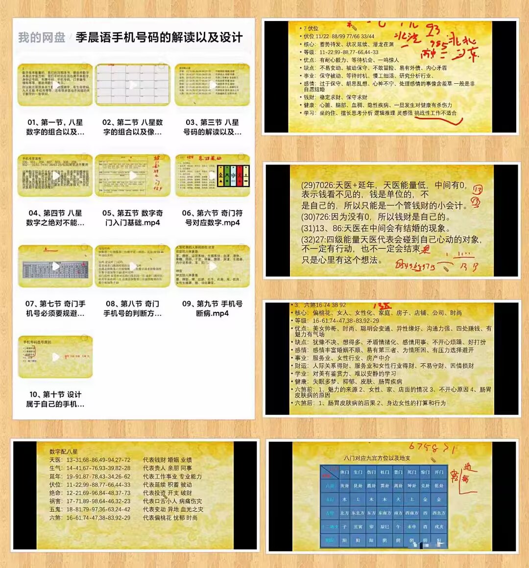 季晨语最新《手机号码的解读以及设计》教学视频10集