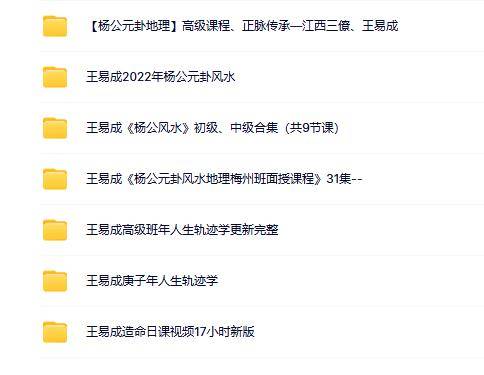 王易成杨公元卦风水八字日课 7 套合集