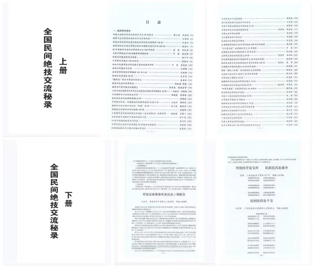 全国民间绝技交流秘录上册+下册