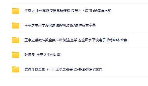 王亭之 中州学派紫微斗数5套合集