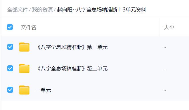 赵向阳~八字全息场精准断1-3单元资料