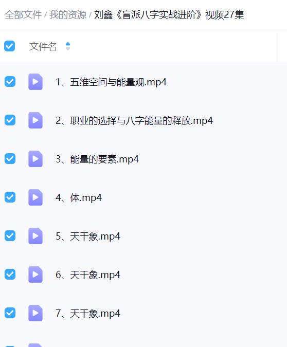刘鑫《盲派八字实战进阶》视频27集