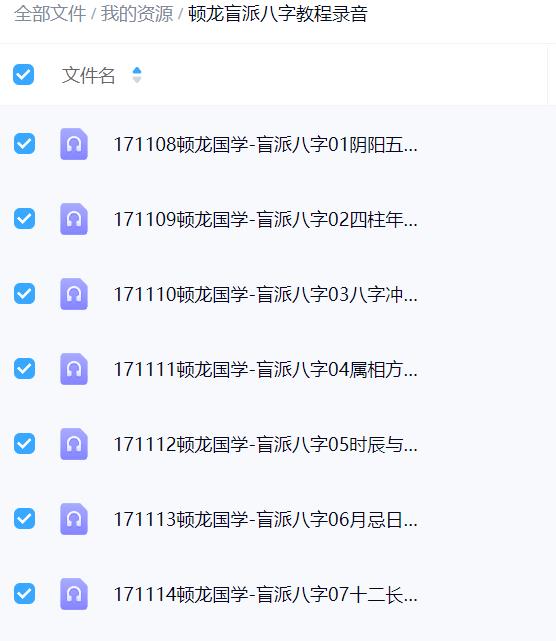 顿龙盲派八字教程录音 31课
