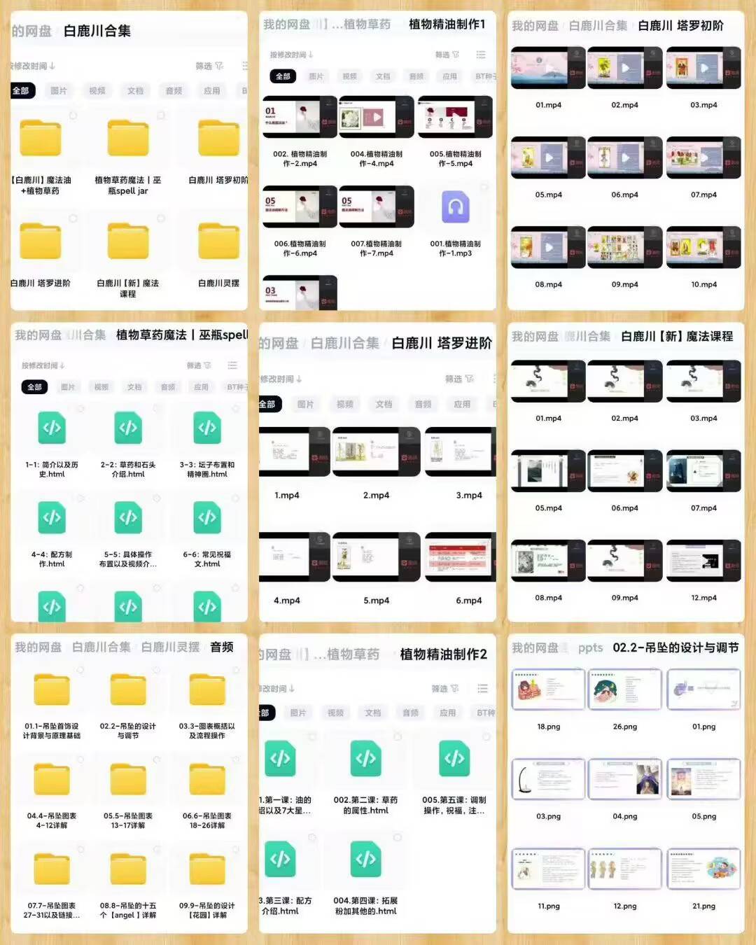 重磅白鹿川合集 威卡魔法魔法油疗愈塔罗初+进灵摆疗愈全阶巫瓶!