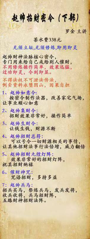 罗金 赵帅招财令上下部
