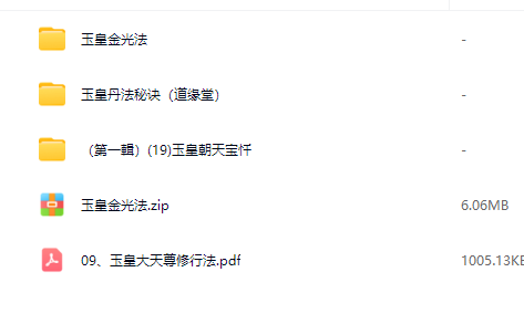 玉皇派法诀 玉皇金光法 丹法秘诀