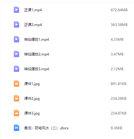 贵龙老师 阳宅风水（二期）视频+课件 原价499元