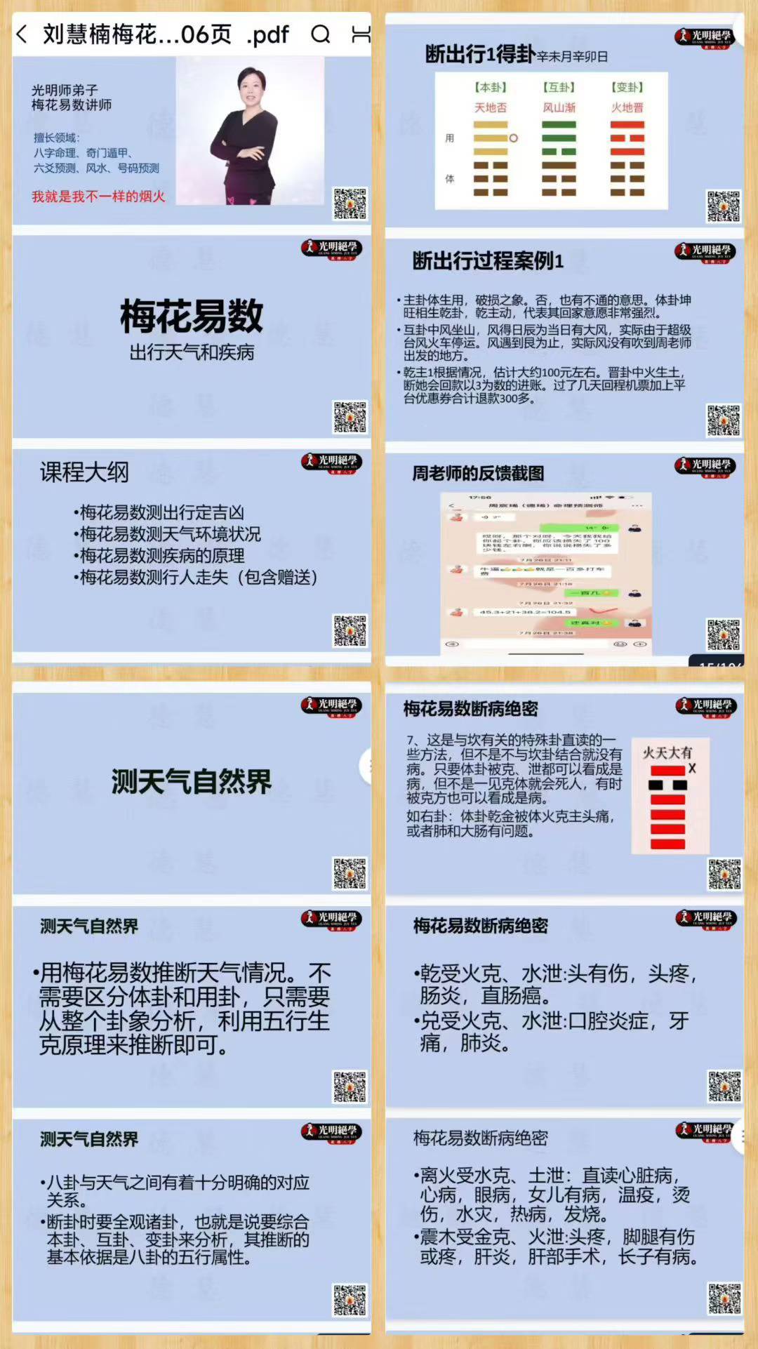 刘慧楠梅花易数深度解密出行、天气、疾病笔记106页