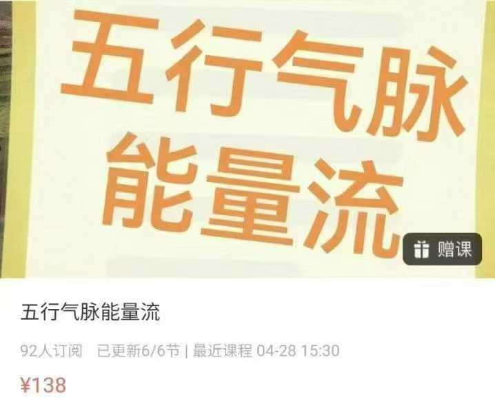 王欣五行气脉能量流 6节 视频课