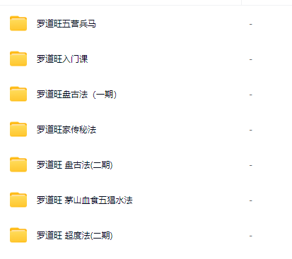 罗道旺7套合集 五营兵马 入门课 盘古法（一二期）家传秘法 茅山血食五猖水法 超度法（二期）