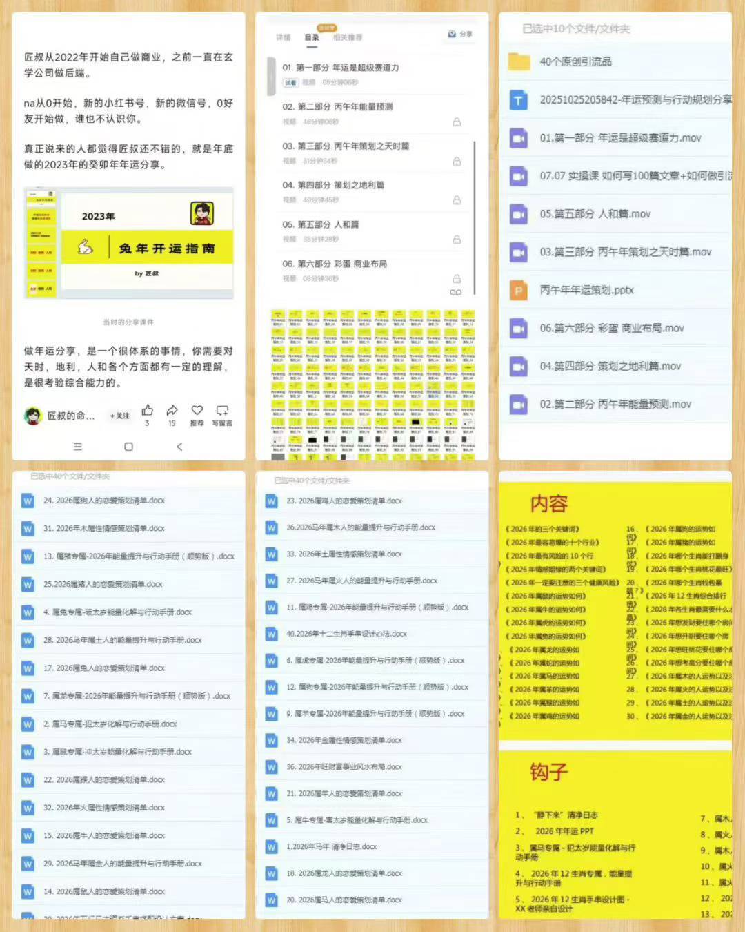匠叔2026年能量预测与行动规划 玄学变现年运套餐 视频+资料