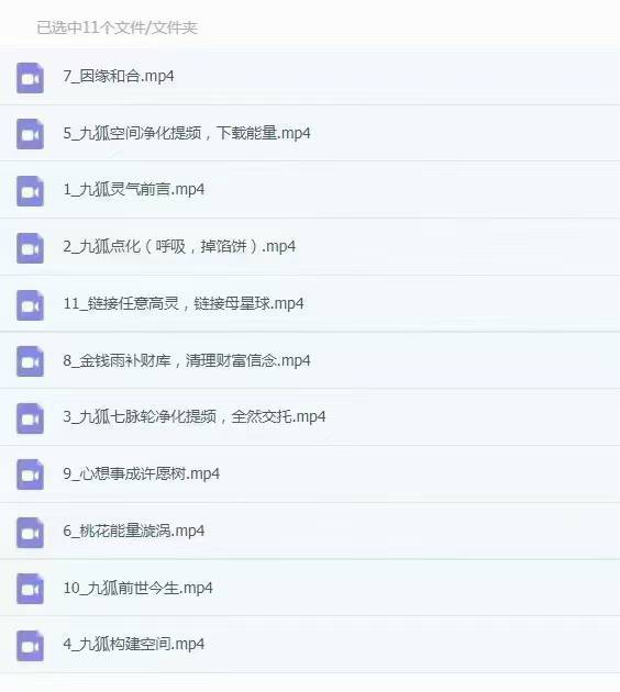 高维九狐灵气课11集视频课