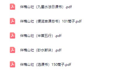 清代伴梅山庄地理珍本巜斗首五行》，《砂水诀断》，巜便览吉课总书》，巜选课书》，巜九星水法日课》五册一套全。