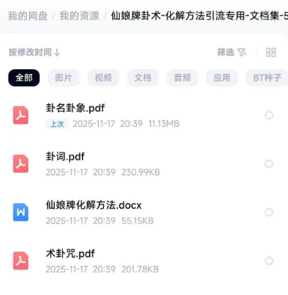 仙娘牌卦术-化解方法引流专用-文档集