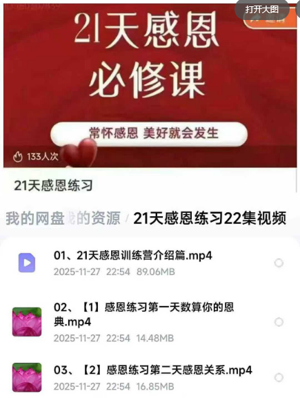【感恩改运】21天感恩练习 全课精华提炼22集视频课