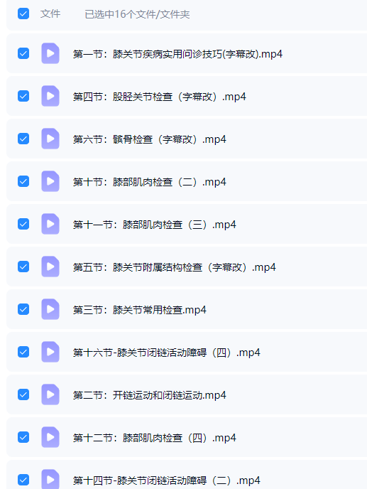 甘卓膝关节疼痛诊疗必修课16集
