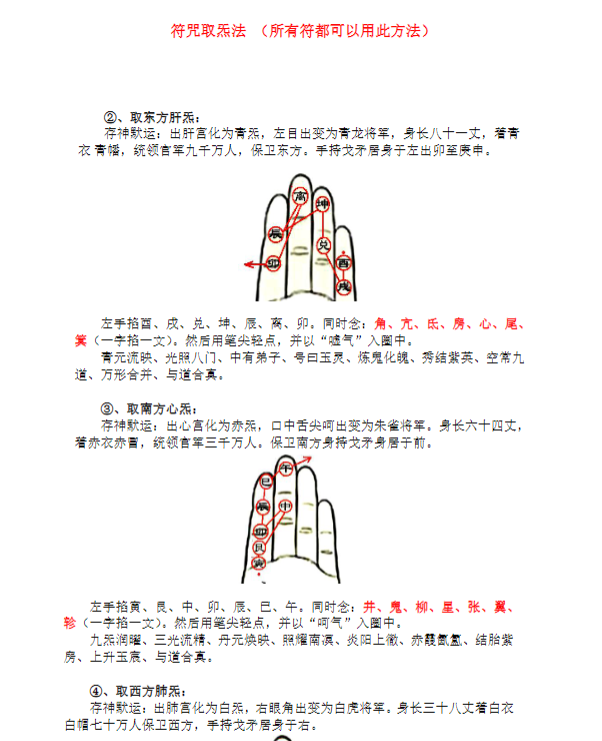 通用符咒取炁法