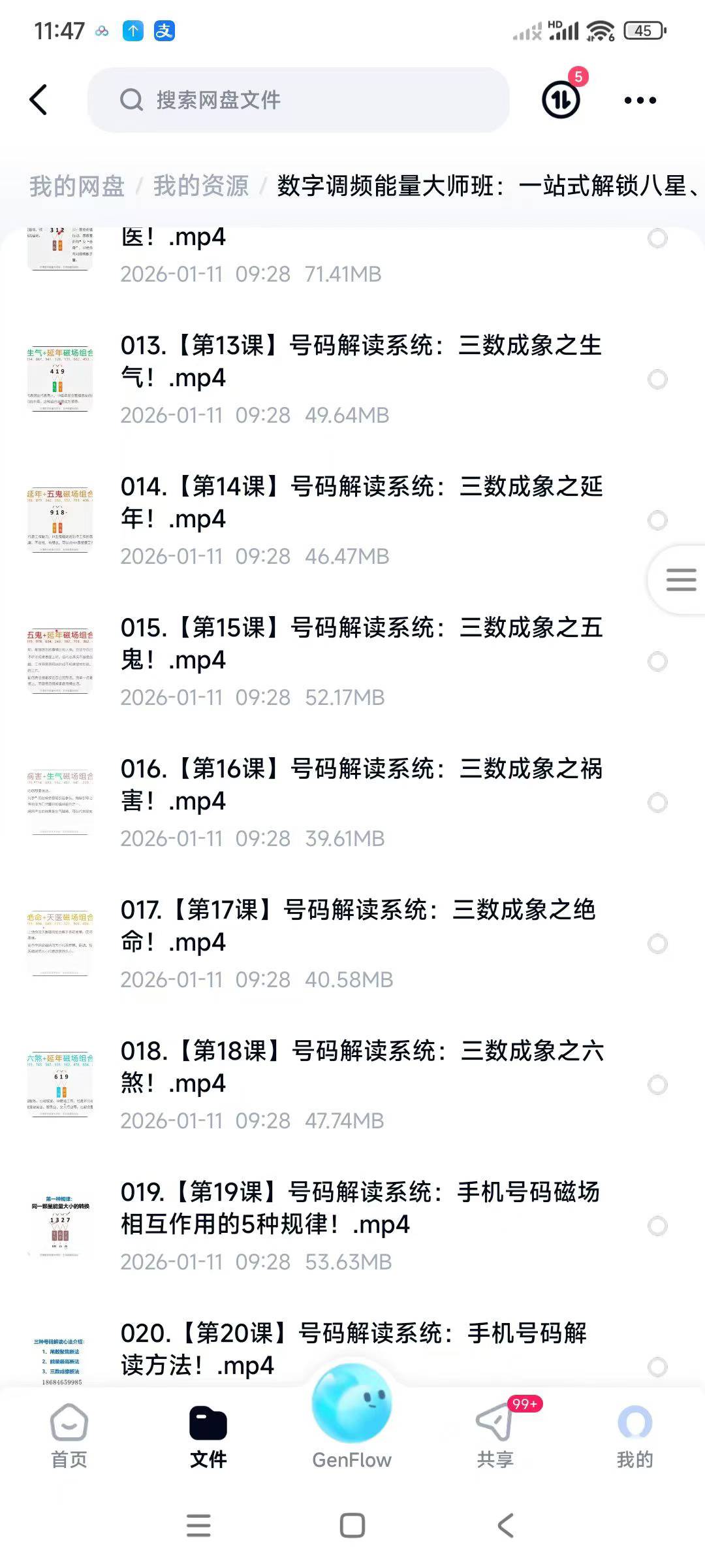 数字调频能量大师班：一站式解锁八星、解读、配号、化解、流年等50集