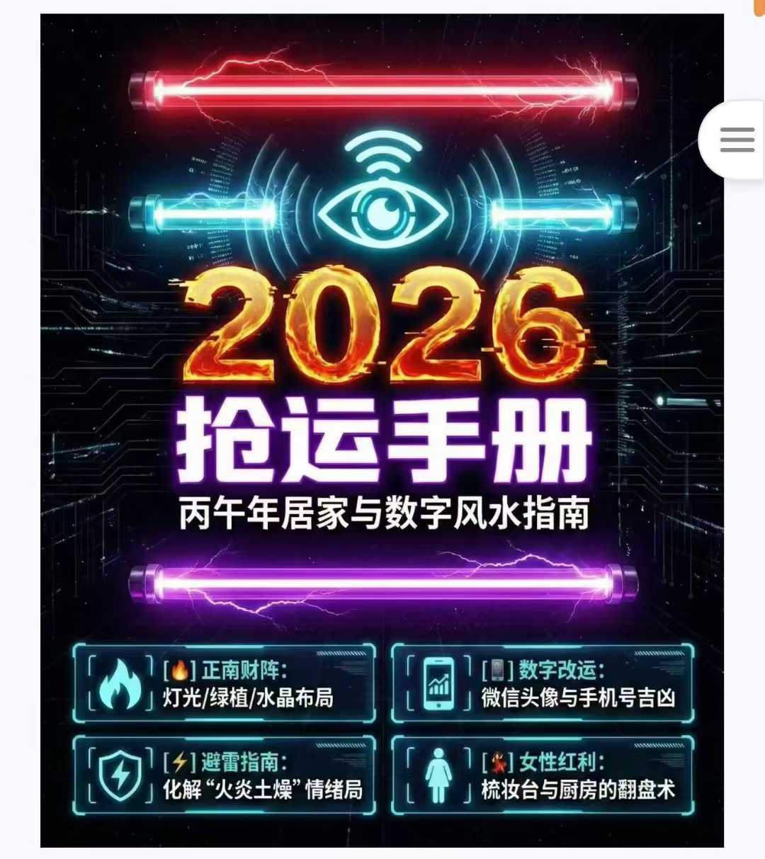 插图1–2026丙午年抢运指南手册:抢占九紫离火运的居家布局图解–91国学网