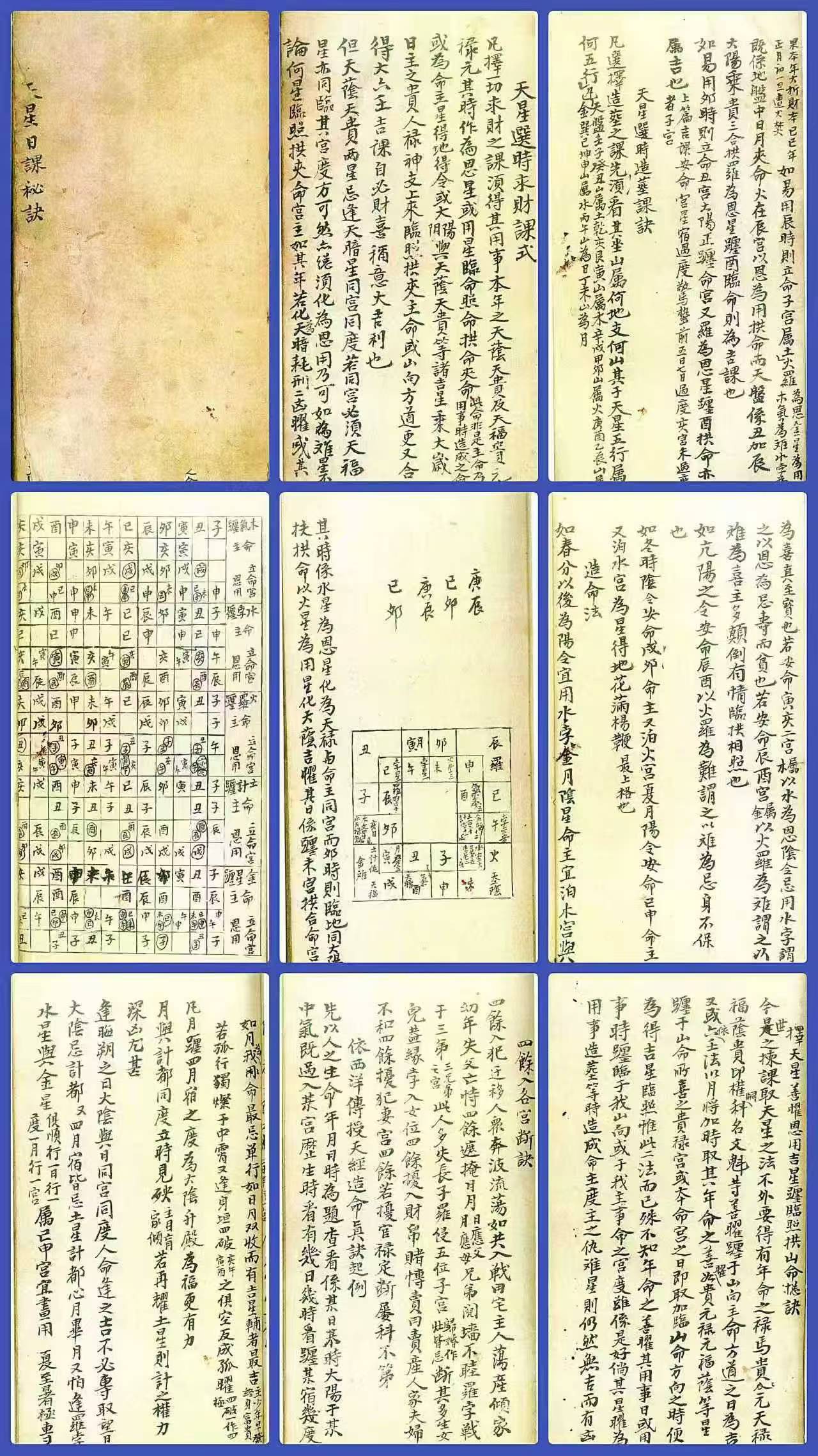 插图1–择日古籍《天星日课秘诀》 页卷:62筒子页 122单页–91国学网