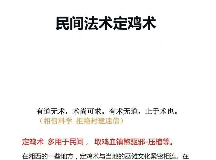民间秘术 定鸡术