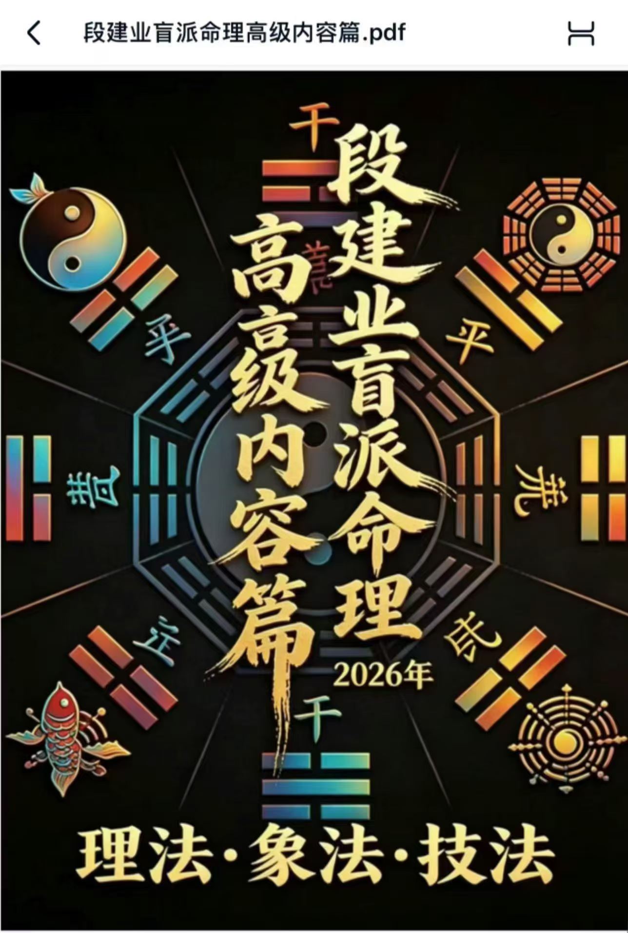 段建业盲派命理·高级内容篇|理法·象法·技法(2026年完整版)