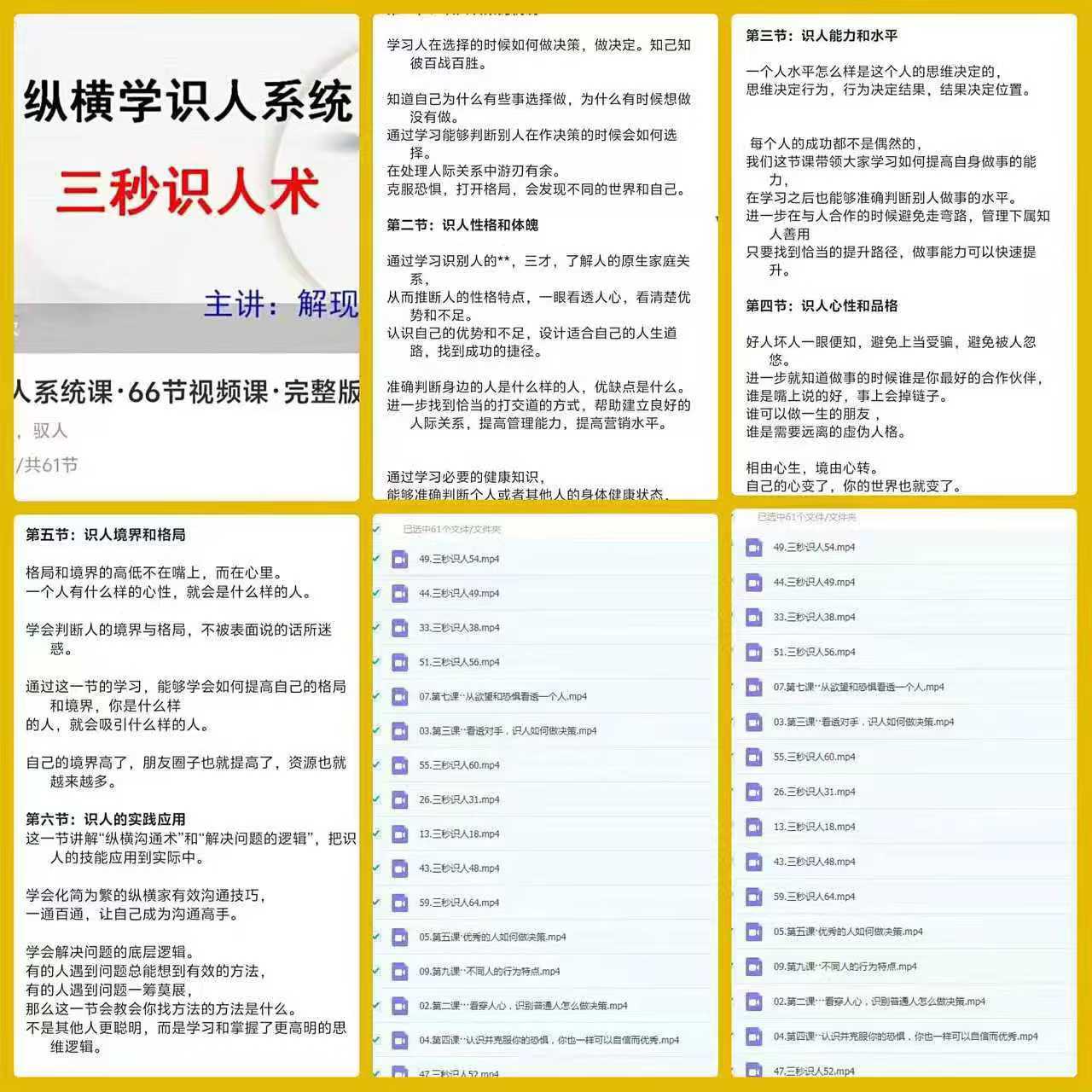 纵横识人系统课·66节视频课·完整版