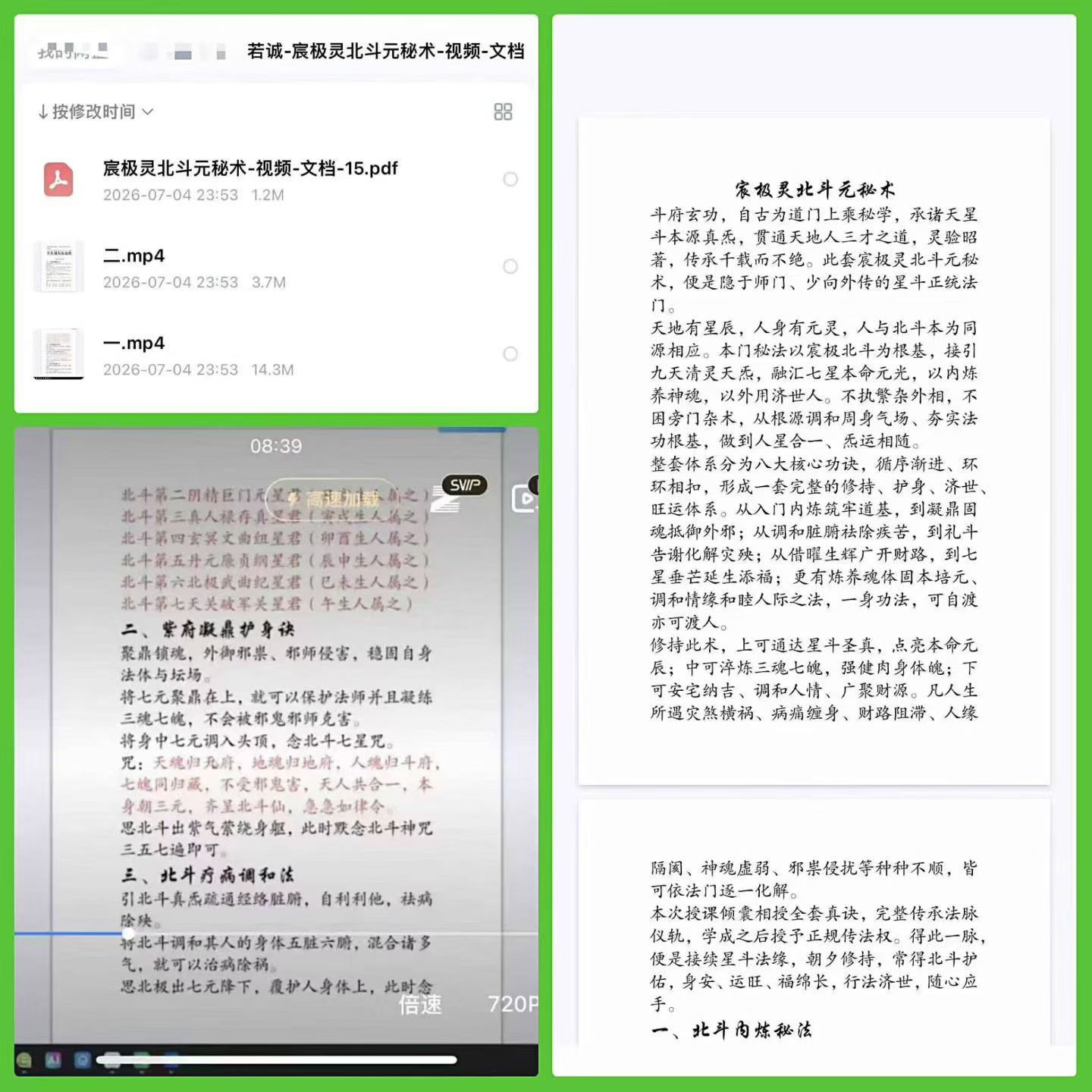 若诚-宸极灵北斗元秘术-视频-文档