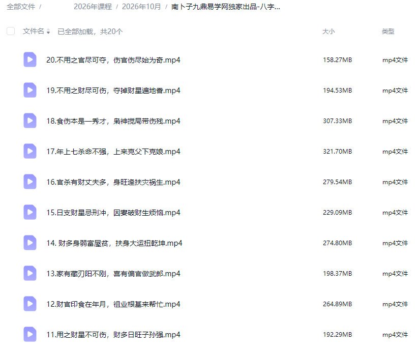 南卜子老师重磅新课｜八字口诀断